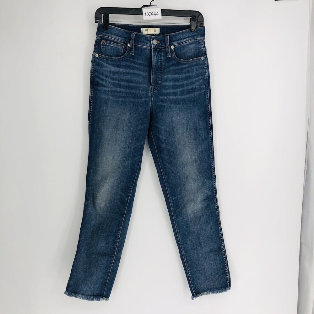 Madewell AA594 Women's Blue Cotton Blend Stovepipe Regular Fit Jeans Pant Sz 26